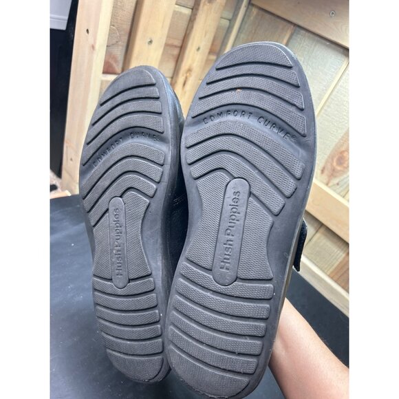 Mens Hush Puppies Black Leather Comfort Curve Slip-On Shoes 12 Extra Wide - Picture 6 of 8